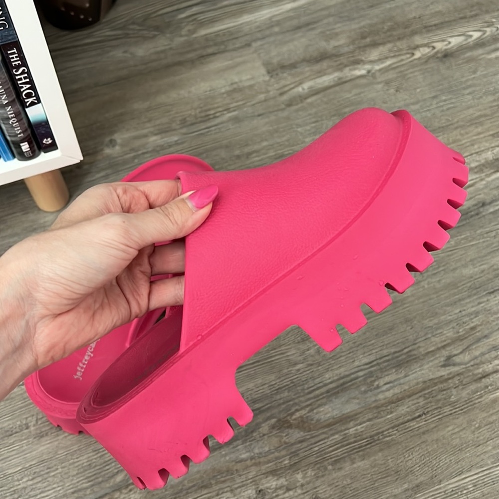 Jeffrey Campbell Pink Platform Clog Mules